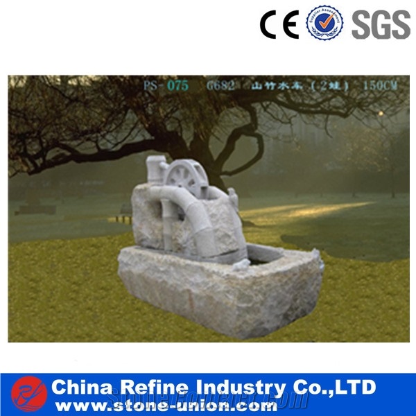Carved Natural Stone Small Wheel Water Fountain,Garden Water Fountain,Sculpture Water Fountain,Entrance Small Fountains,Stone Garden Fountain