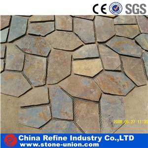 China Rust Slate Flagstone Rusty Tiles Slate Material for Construction , Cheapest Chinese Flagstone Covering,Loose Stone,Random Stone,Walkway Paving
