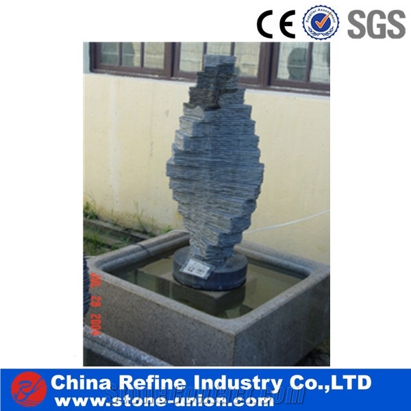 G682 Granite Western Style Natural Stone Water Fountain,Sculptured Fountain,Granite Floating Sphere Fountain,Handcarved Exterior Fountains
