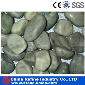 Green Stone Pebble from China Factory,Polished Different Sizes Polished Pebble River Stone for Decoration in Landscaping ,Garden , Walkway,River Stone