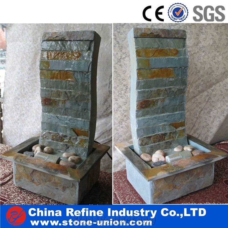 Grey Slate Fountain Made in China , Slate Water Fountain High Quality,Floating Sphere Fountain,Handcarved Exterior Fountains for Garden Decoration