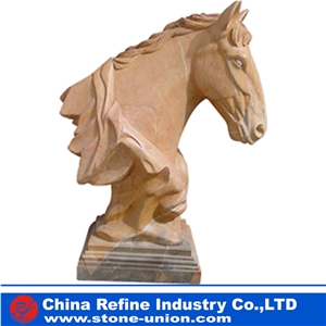 Horse Animal Marble Statue , Garden Horse Sculpture , Head Statues , Landscape Sculptures,Life Size Horse Sculpture,Outdoor Large Hand Craved Stone Animals , Stone Horse