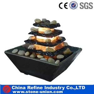 Interior Slate Fountain Designs with Lamp , Decorated Slate Fountain,Outdoor Small Water Fountain with Led Light, Slate Water Fountain
