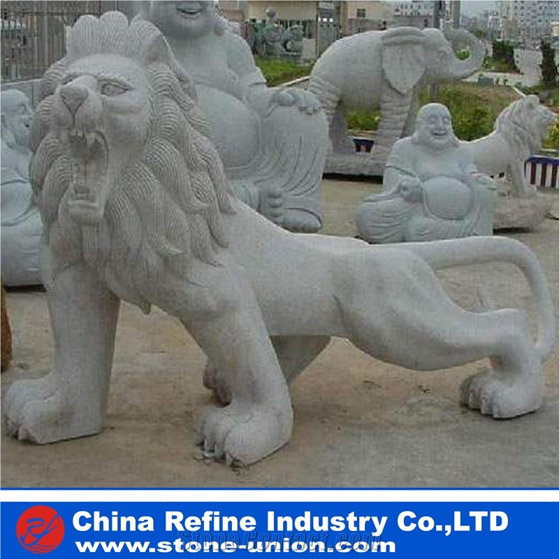 Lion Animal Sculpture, Animal Marble Sculpture, Garden Sculptures, Lion Stone Carving, Landscape Sculptures,Handcarved Animal Statues