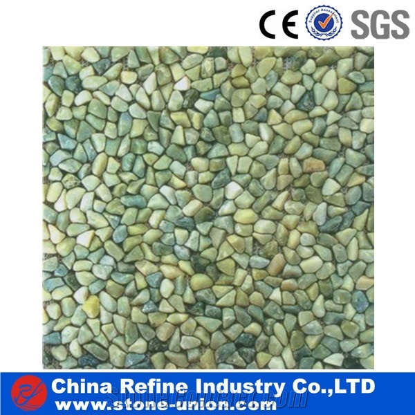 Paving Green Pebble Stone with High Quality,Gravels,River Stone,Cobblestones,Natural Pebble Stone,Polished Mixed Color River Stone in Decoration
