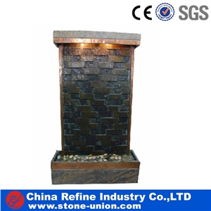 Premium Slate Water Fountain with Pebbles Decoration,Floating Sphere Fountain,Handcarved Exterior Fountains for Garden Decoration