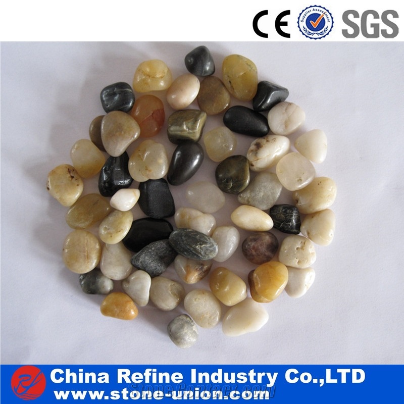 Small Gravel Mixed Color for Swimming Pool,Polished Different Sizes Pebble Stone, Pebble Gravel ,Natural River Stone Pebble, Multicolor Cobble Stone