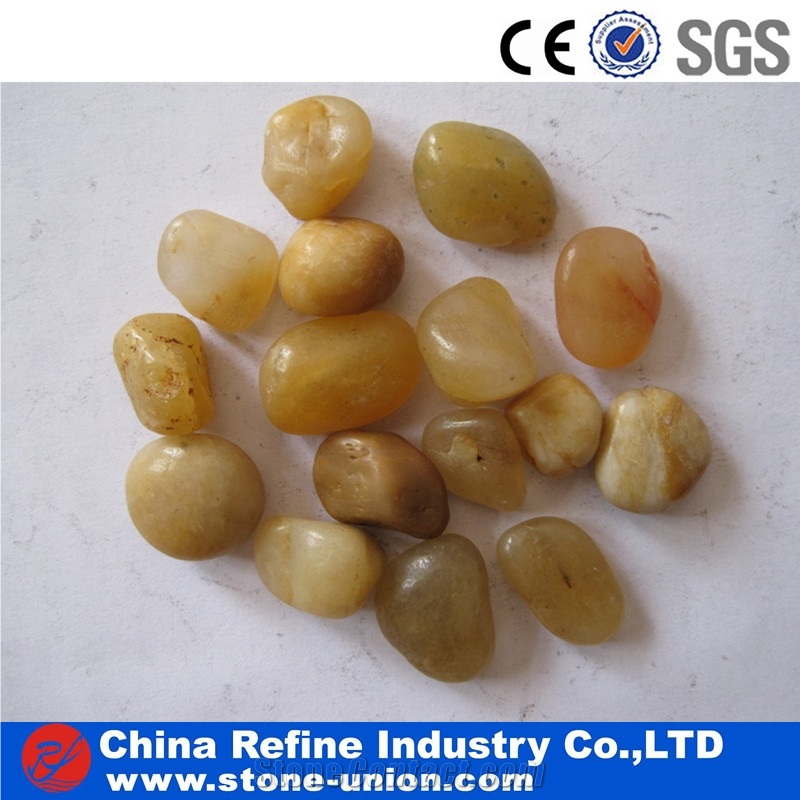 Yellow Cheap Pebble Stone , River Pebbles Exporter,Natural Crushed River Stone,Cheap Stone Gravel in Garden,Customized Cobble Stone,Modern Pebble