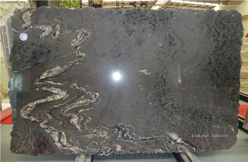 Natural Decorative Cosmic Black Granite Stone Slabs Tiles