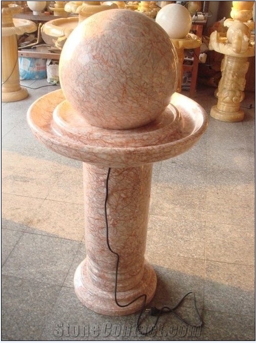 Red Agate Marble Rolling Stone Ball Fountain