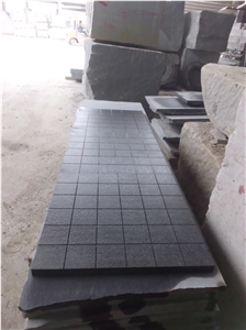 Dark Grey Granite G654 Granite Cube Paving Stone,Top Flamed 10x10