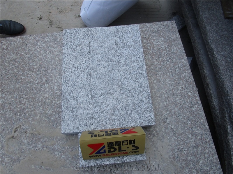 G623 Light Grey Granite Floor Covering, Surface Flamed, Others Sawn Cut, China Cheap Grey Granite Walkway, Driveway, Patio Pavers Stone