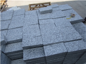 G623 Light Grey Granite Floor Covering, Surface Flamed, Others Sawn Cut, China Cheap Grey Granite Walkway, Driveway, Patio Pavers Stone
