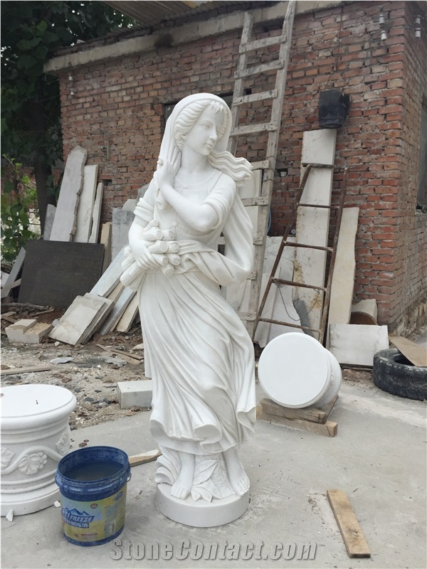 White Modern Art Marble Human Body Sculpture, For Decoration