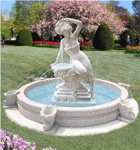 Beautiful Marble Sculptured Water Features Fountains,For Garden Decoration,Exterior Fountain Sets.