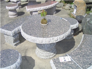 China Grey Granite Bench and Table,Garden Tables and Chairs,Outdoor Benches