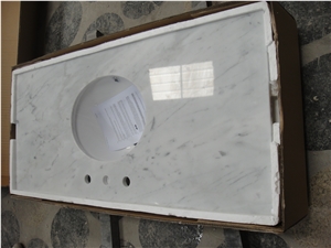 Italy Bianco Carrara Marble Bathroom Countertop,Bathroom Vantity Tops,Indoor High-Grade Adornment. Components. a Panel. Lavabo.
