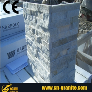 Natural Quartzite Ledge Stone Corner,White Stone Corner,White Cultured Stone,White Ledgestone,Manufacture Of Corner Stone,Stacked Stone Veneer,China Cultured Stone Price,