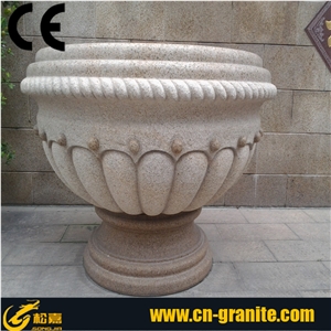Yellow Granite Planter Pots,Flower Pot,Flower Pot Stone,Exterior Flower Pots,Decorative Garden Stone Flower Pot,Garden Flower Pot,Flower Pot Molds,Concrete Flower Pot Molds