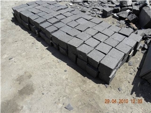 Black Basalt Flamed Cubestone, Natural Black Basalt Cube Stone, Mongolia Black Basalt Cube Stone