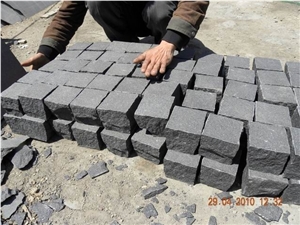Black Basalt Flamed Cubestone, Natural Black Basalt Cube Stone, Mongolia Black Basalt Cube Stone
