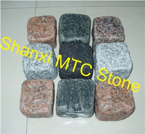 Various Coloured Granite Cubes& Granite Cobble Stone with Natural Split Finish or Custom-Made Finish