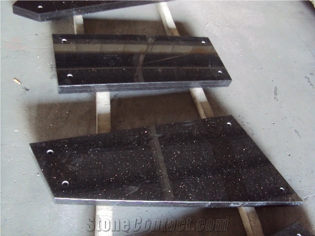 Black Granite Black Galaxy Double Steps/Stairs/Treads
