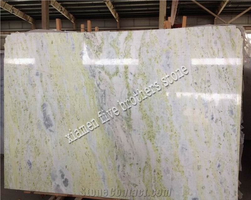 Chinese Glossy Green Marble Slabs & Tiles