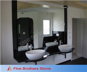 Double Bowl Sinks Abosolute Black Granite Vanity Top,Shanxi Black Countertops