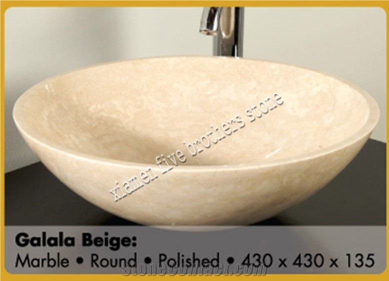 Galala Beige Sandstone Bathroom Wash Sink