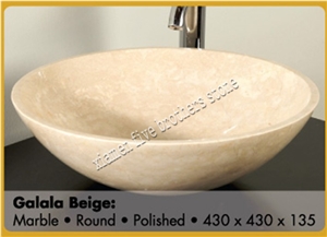 Galala Beige Sandstone Bathroom Wash Sink