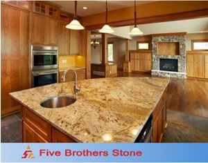 Gold Granite Stone Countertop for Kithchen, Yellow Granite Kitchen Countertops