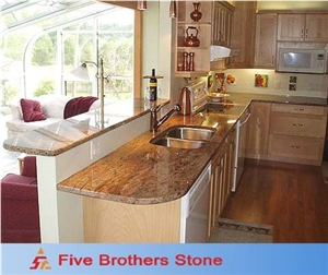 Golden Kitchen Stone Bench Tops Granite Kitchen Countertop