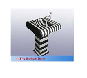 Granite Pedestal Stand Sinks, Black Granite Wash Basins