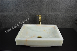 Iran White Marble Bathroom Stone Sinks & Basins