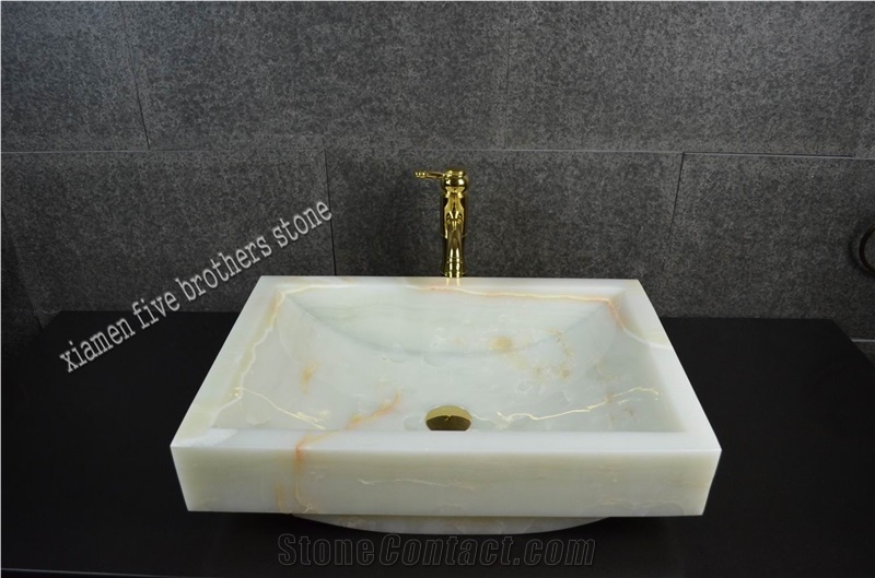 Iran White Marble Bathroom Stone Sinks & Basins