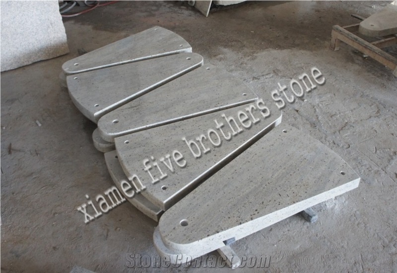 Kashmir White Granite Double Steps/Stairs/Treads/Staircase