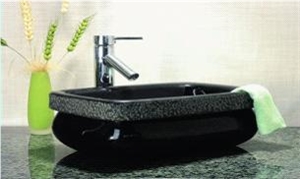 Natural Stone Black Granite Wash Basins & Sinks