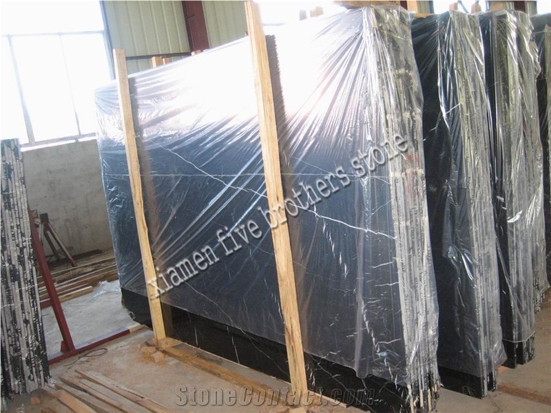 Nero Marquina Black Marble Slabs & Tiles for Tombstone,Flooring