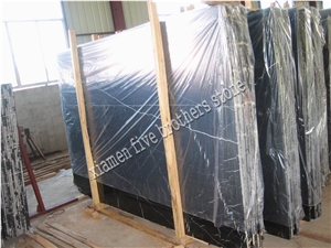Nero Marquina Black Marble Slabs & Tiles for Tombstone,Flooring