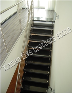 Shanxi Black Granite Straight Double Steps/Stairs/Treads/Staircase