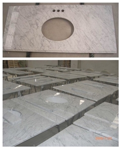 White Bianco Carrara a Marble Countertop for Bathroom