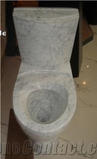 Bianco Carrara White Marble Toilet
