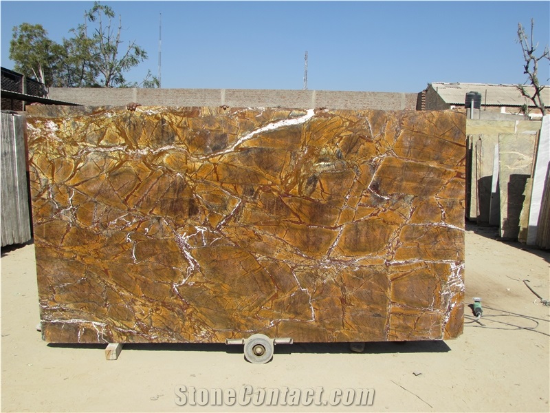 Rainforest Gold Marble Tiles & Slabs, Brown Polished Marble Floor Tiles, Wall Tiles