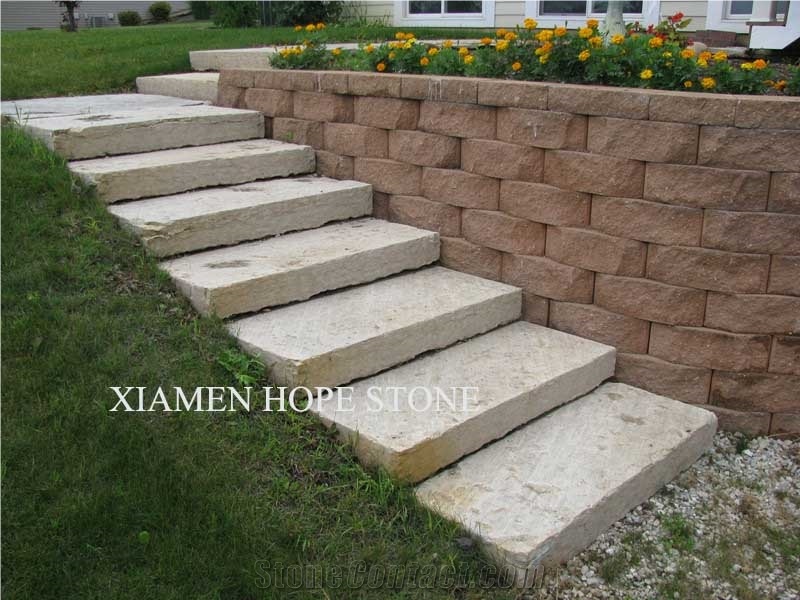 China Beige Limestone Stairs & Steps