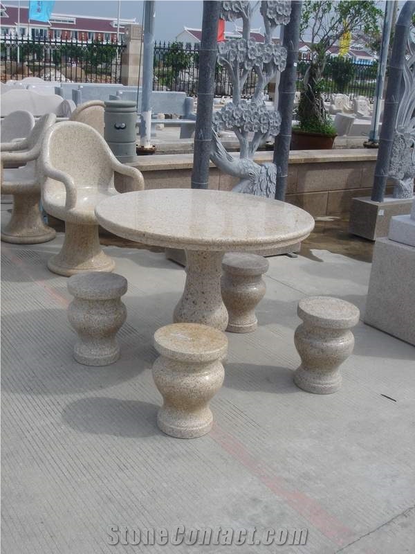 China Yellow Granite Table & Chairs