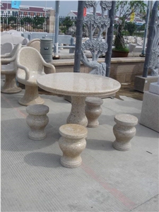 China Yellow Granite Table & Chairs