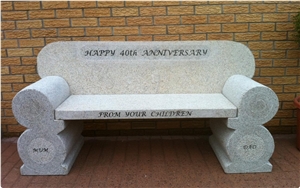 Granite Anniversary Bench, Grey Granite Park Benches