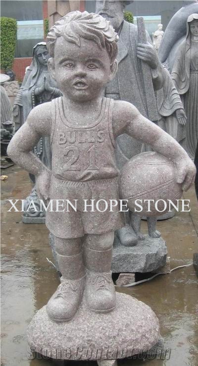 Granite Human Sculpture, G648 Pink Granite Sculpture & Statue