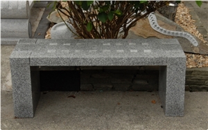 Grey Granite Squared Bench, Grey Granite Patio Bench, Garden Bench